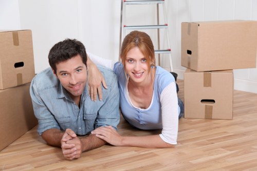 Furniture and seasonal items arranged in secure household storage in Wanstead