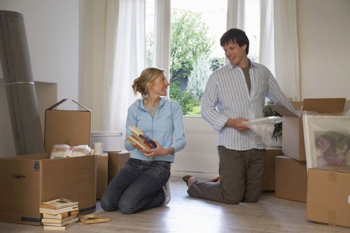 Removal van loaded for a flat move in Wanstead with organized boxes
