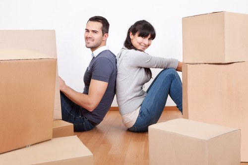 Careful loading of boxes and furniture for small removals
